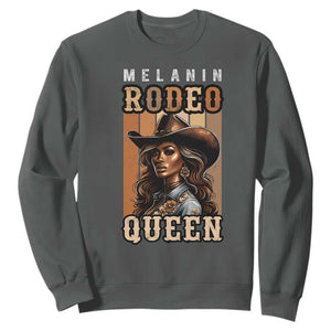 Melanin Rodeo Queen Sweatshirt African American Melanin Black Cowgirl TS11 Dark Heather Print Your Wear