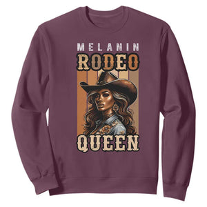 Melanin Rodeo Queen Sweatshirt African American Melanin Black Cowgirl TS11 Maroon Print Your Wear
