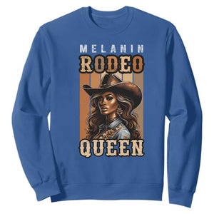 Melanin Rodeo Queen Sweatshirt African American Melanin Black Cowgirl TS11 Royal Blue Print Your Wear
