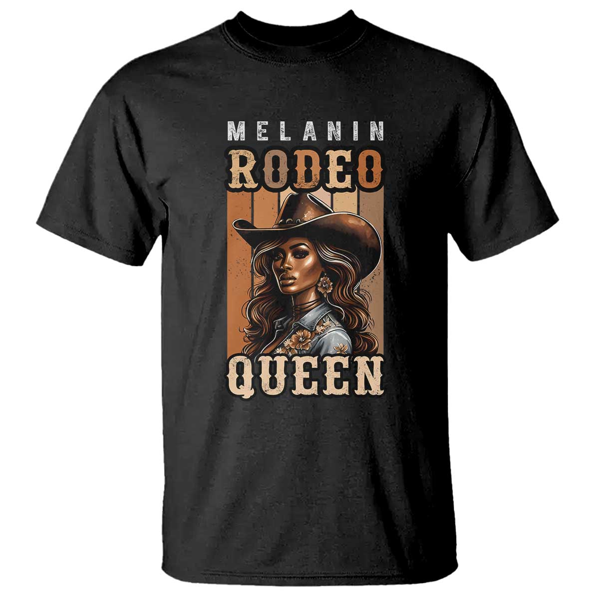 Melanin Rodeo Queen T Shirt African American Melanin Black Cowgirl TS11 Black Print Your Wear