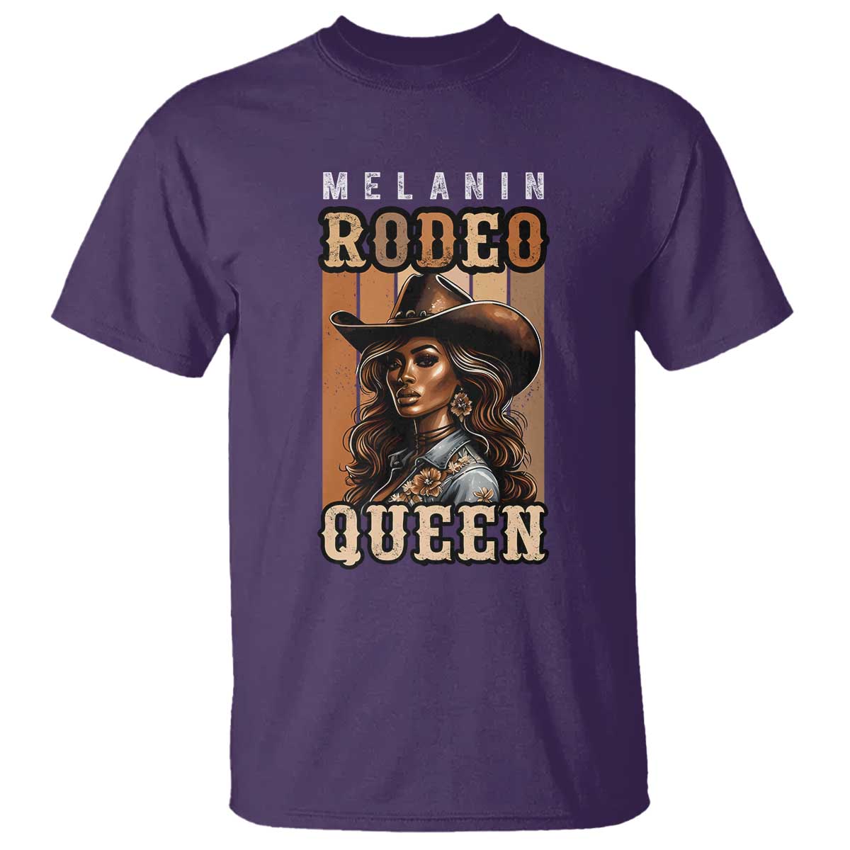 Melanin Rodeo Queen T Shirt African American Melanin Black Cowgirl TS11 Purple Print Your Wear