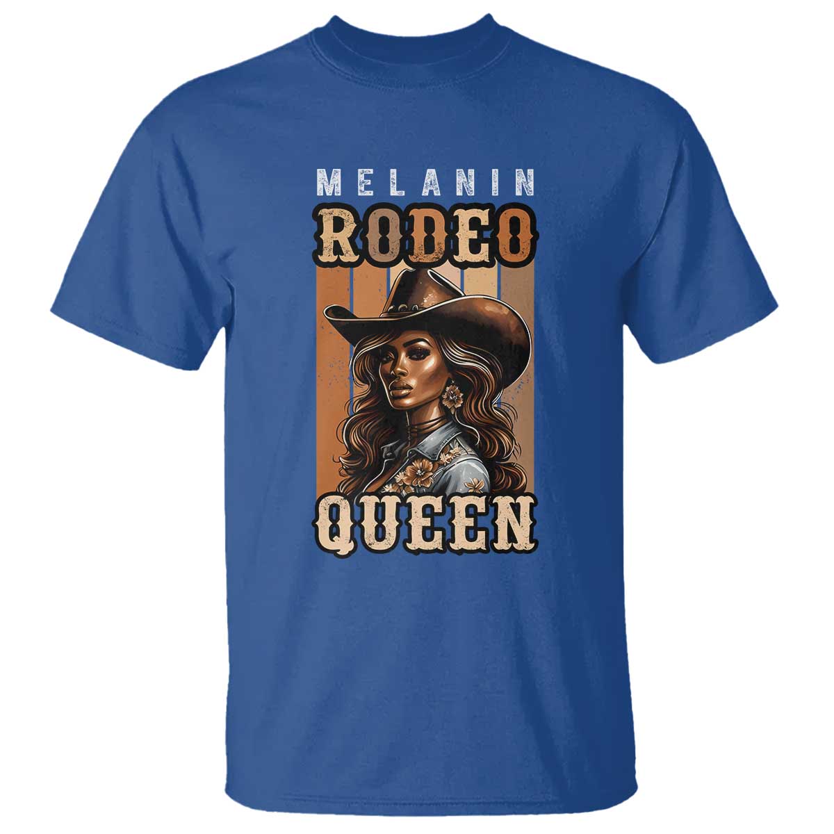 Melanin Rodeo Queen T Shirt African American Melanin Black Cowgirl TS11 Royal Blue Print Your Wear
