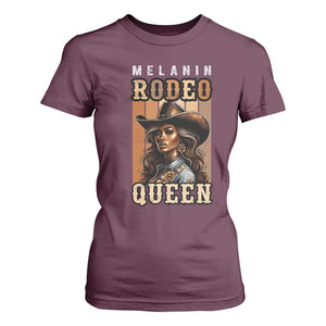 Melanin Rodeo Queen T Shirt For Women African American Melanin Black Cowgirl TS11 Maroon Print Your Wear