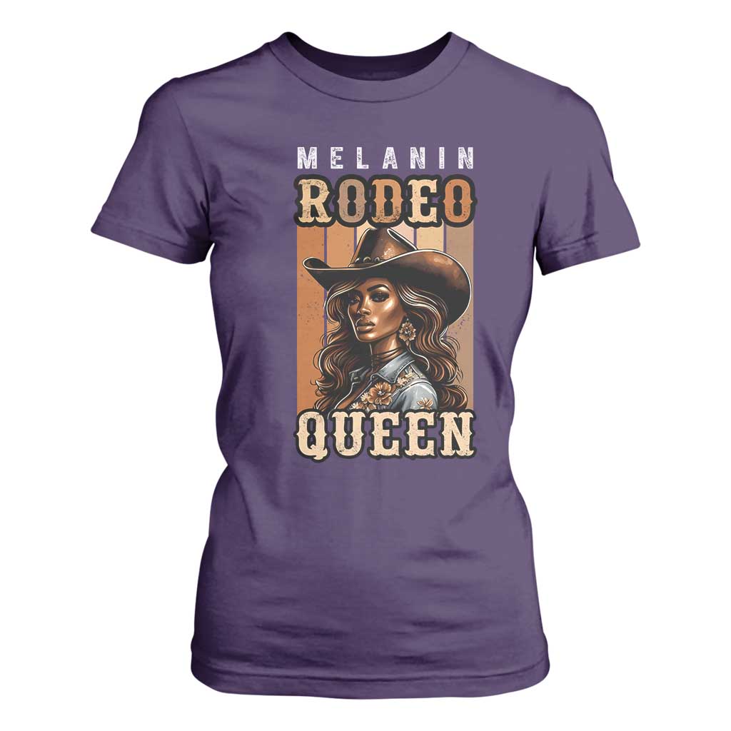 Melanin Rodeo Queen T Shirt For Women African American Melanin Black Cowgirl TS11 Purple Print Your Wear