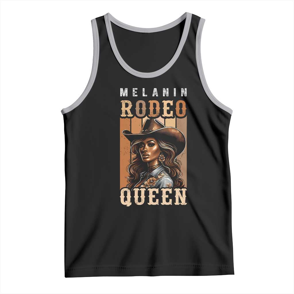 Melanin Rodeo Queen Tank Top African American Melanin Black Cowgirl TS11 Black Athletic Heather Print Your Wear