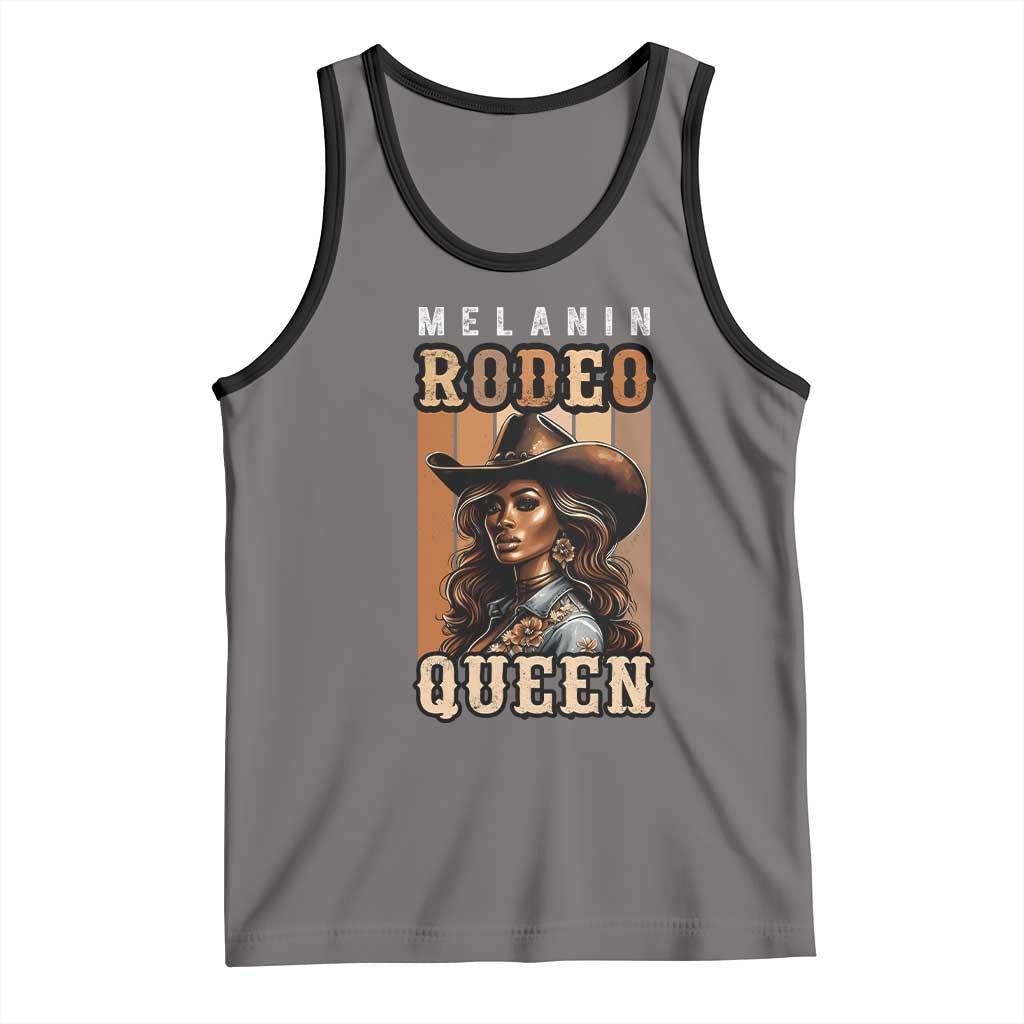 Melanin Rodeo Queen Tank Top African American Melanin Black Cowgirl TS11 Deep Heather Black Print Your Wear