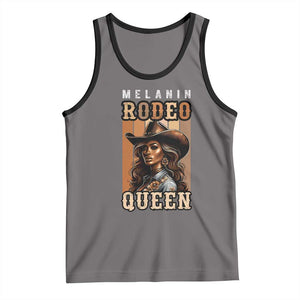 Melanin Rodeo Queen Tank Top African American Melanin Black Cowgirl TS11 Deep Heather Black Print Your Wear