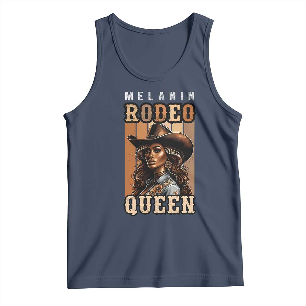 Melanin Rodeo Queen Tank Top African American Melanin Black Cowgirl TS11 Navy Print Your Wear