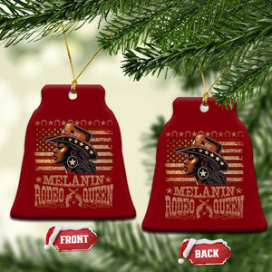 Melanin Rodeo Queen Ceramic Ornament Black Cowgirl Vintage American Flag TS11 Print Your Wear