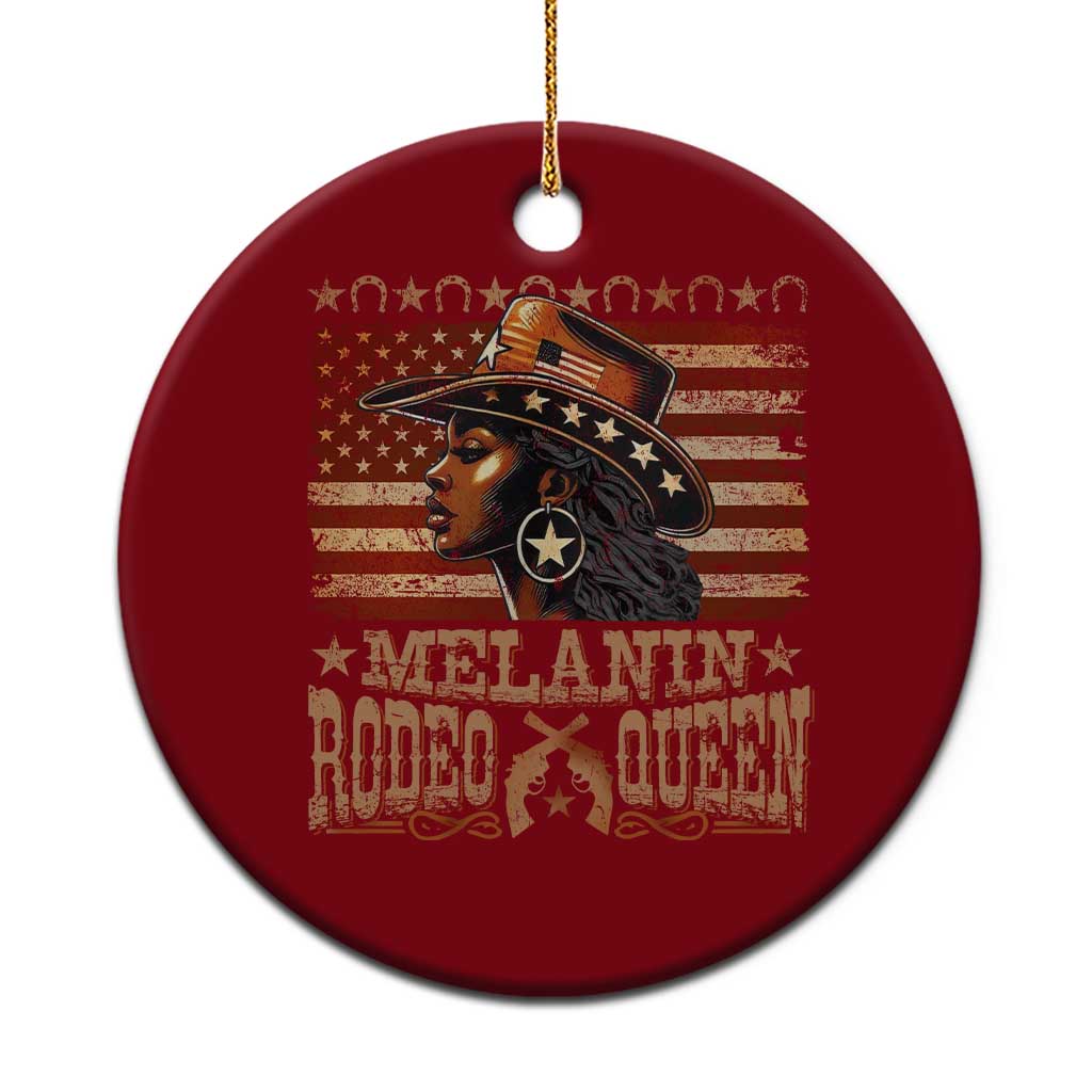 Melanin Rodeo Queen Ceramic Ornament Black Cowgirl Vintage American Flag TS11 1pc Red Print Your Wear