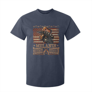 Melanin Rodeo Queen T Shirt For Kid Black Cowgirl Vintage American Flag TS11 Navy Print Your Wear