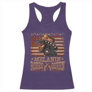 Melanin Rodeo Queen Racerback Tank Top Black Cowgirl Vintage American Flag TS11 Purple Print Your Wear