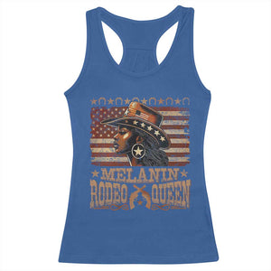 Melanin Rodeo Queen Racerback Tank Top Black Cowgirl Vintage American Flag TS11 Royal Blue Print Your Wear