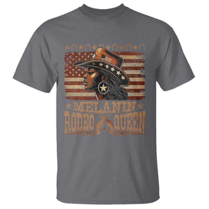 Melanin Rodeo Queen T Shirt Black Cowgirl Vintage American Flag TS11 Charcoal Print Your Wear