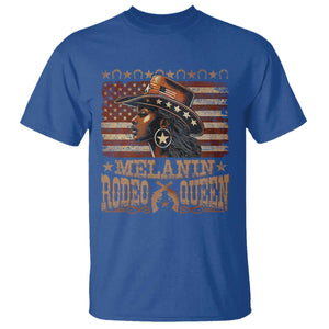Melanin Rodeo Queen T Shirt Black Cowgirl Vintage American Flag TS11 Royal Blue Print Your Wear