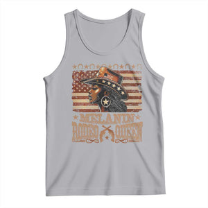 Melanin Rodeo Queen Tank Top Black Cowgirl Vintage American Flag TS11 Athletic Heather Print Your Wear