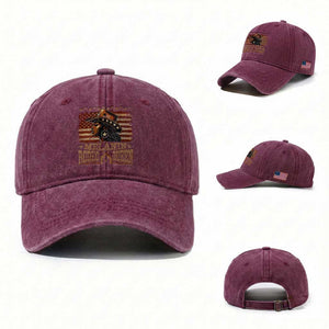 Melanin Rodeo Queen Washed Cotton Baseball Cap Black Cowgirl Vintage American Flag