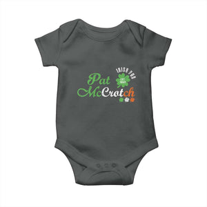 Pat McCrotch Irish Pub Baby Onesie St Patricks Day Drinking Humor TS11 Dark Heather Print Your Wear