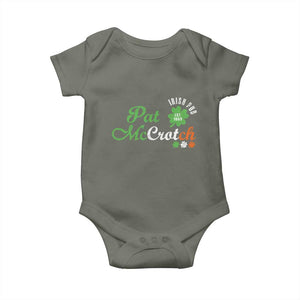 Pat McCrotch Irish Pub Baby Onesie St Patricks Day Drinking Humor TS11 Military Green Print Your Wear