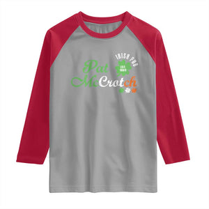 Pat McCrotch Irish Pub Raglan Shirt St Patricks Day Drinking Humor TS11 Sport Gray Red Print Your Wear