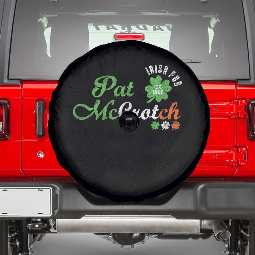 Pat McCrotch Irish Pub Spare Tire Cover St Patricks Day Drinking Humor TS11 Black Print Your Wear