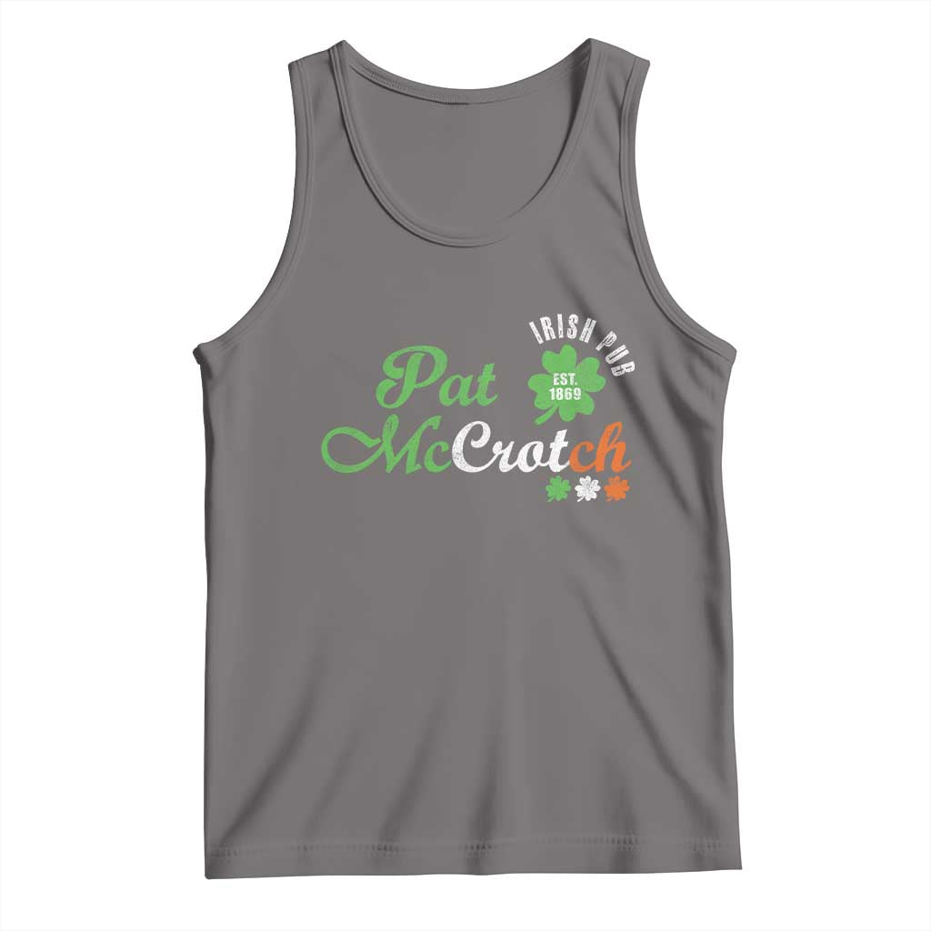 Pat McCrotch Irish Pub Tank Top St Patricks Day Drinking Humor TS11 Deep Heather Print Your Wear