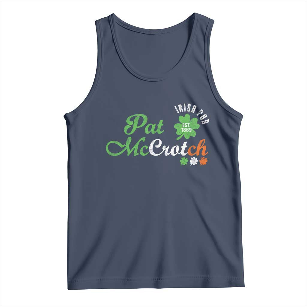 Pat McCrotch Irish Pub Tank Top St Patricks Day Drinking Humor TS11 Navy Print Your Wear