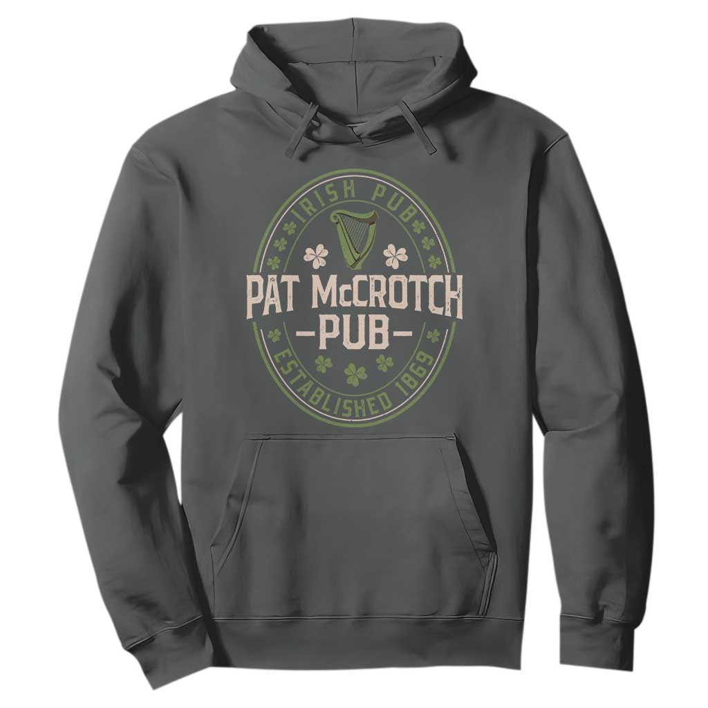 Pat McCrotch Irish Pub Hoodie St Patricks Day Dirty Adult Drinking TS11 Dark Heather Print Your Wear