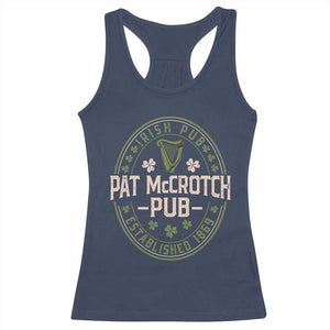 Pat McCrotch Irish Pub Racerback Tank Top St Patricks Day Dirty Adult Drinking TS11 Navy Print Your Wear