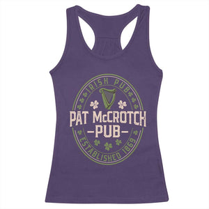 Pat McCrotch Irish Pub Racerback Tank Top St Patricks Day Dirty Adult Drinking TS11 Purple Print Your Wear