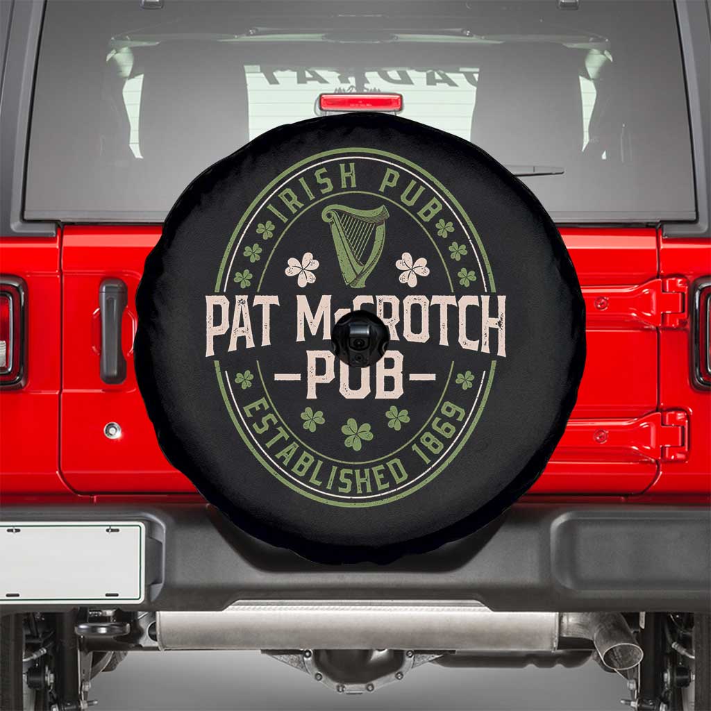 Pat McCrotch Irish Pub Spare Tire Cover St Patricks Day Dirty Adult Drinking TS11 Black Print Your Wear