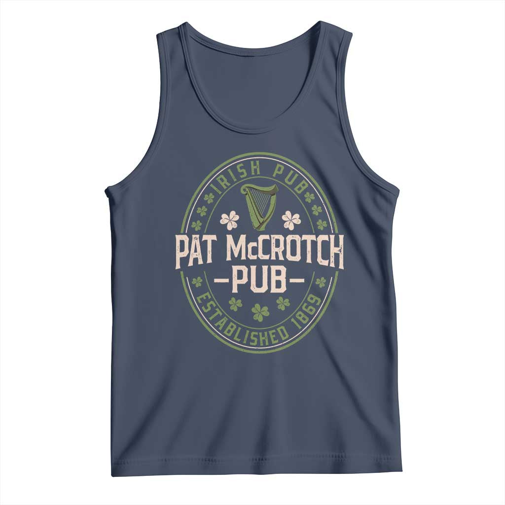Pat McCrotch Irish Pub Tank Top St Patricks Day Dirty Adult Drinking TS11 Navy Print Your Wear