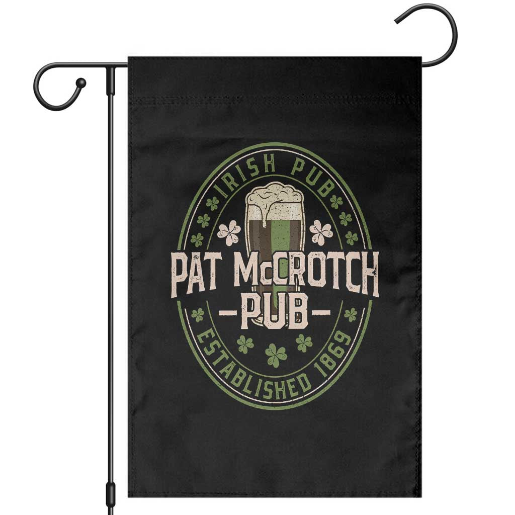 Funny Pat McCrotch Irish Pub Garden Flag St Patricks Day Adult Humor Party Drinking TS11 Black Print Your Wear