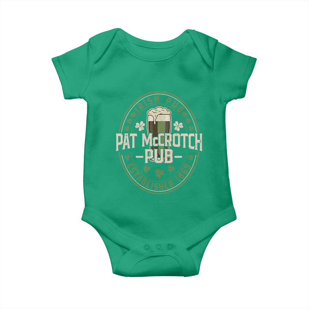 Funny Pat McCrotch Irish Pub Baby Onesie St Patricks Day Adult Humor Party Drinking TS11 Irish Green Print Your Wear