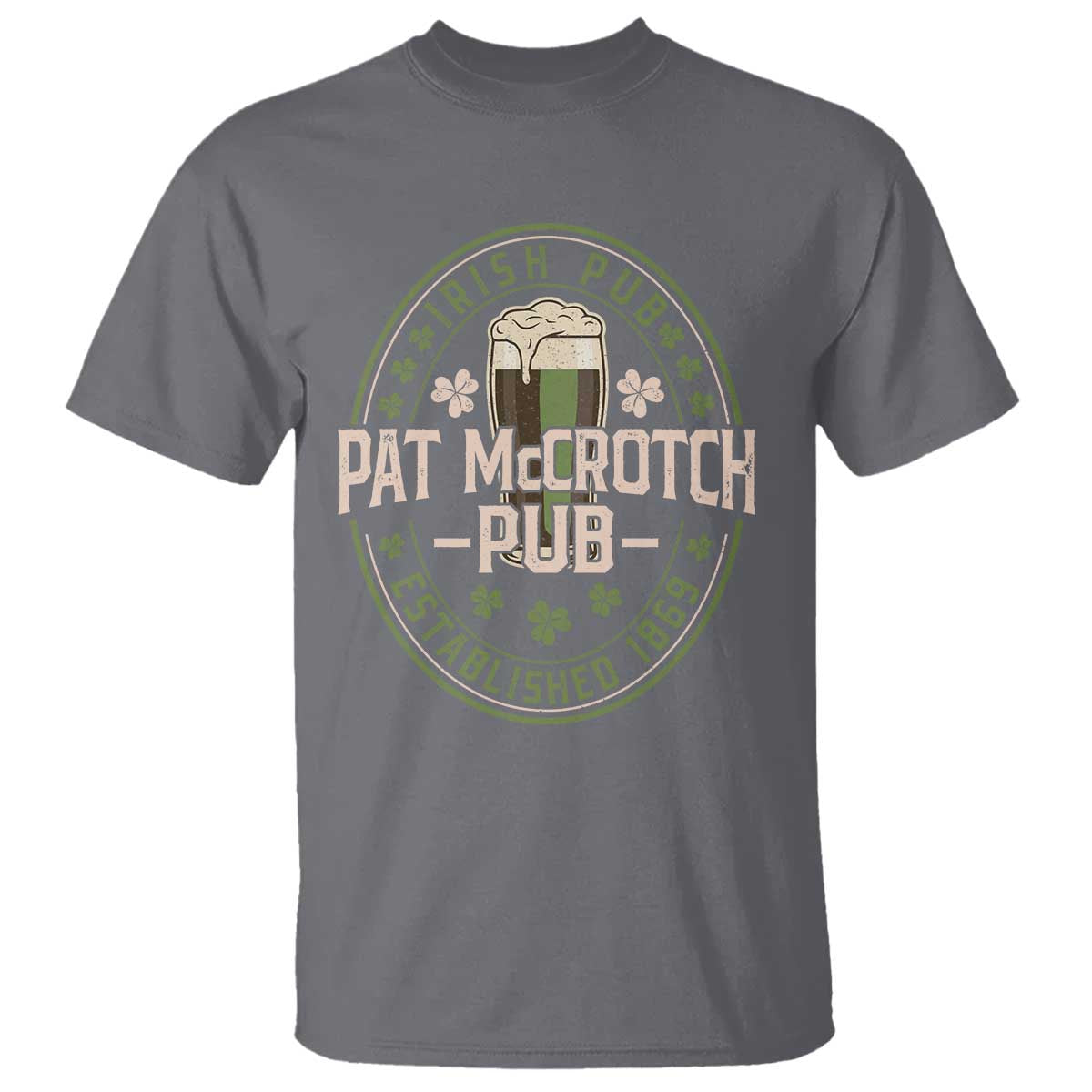 Funny Pat McCrotch Irish Pub T Shirt St Patricks Day Adult Humor Party Drinking TS11 Charcoal Print Your Wear