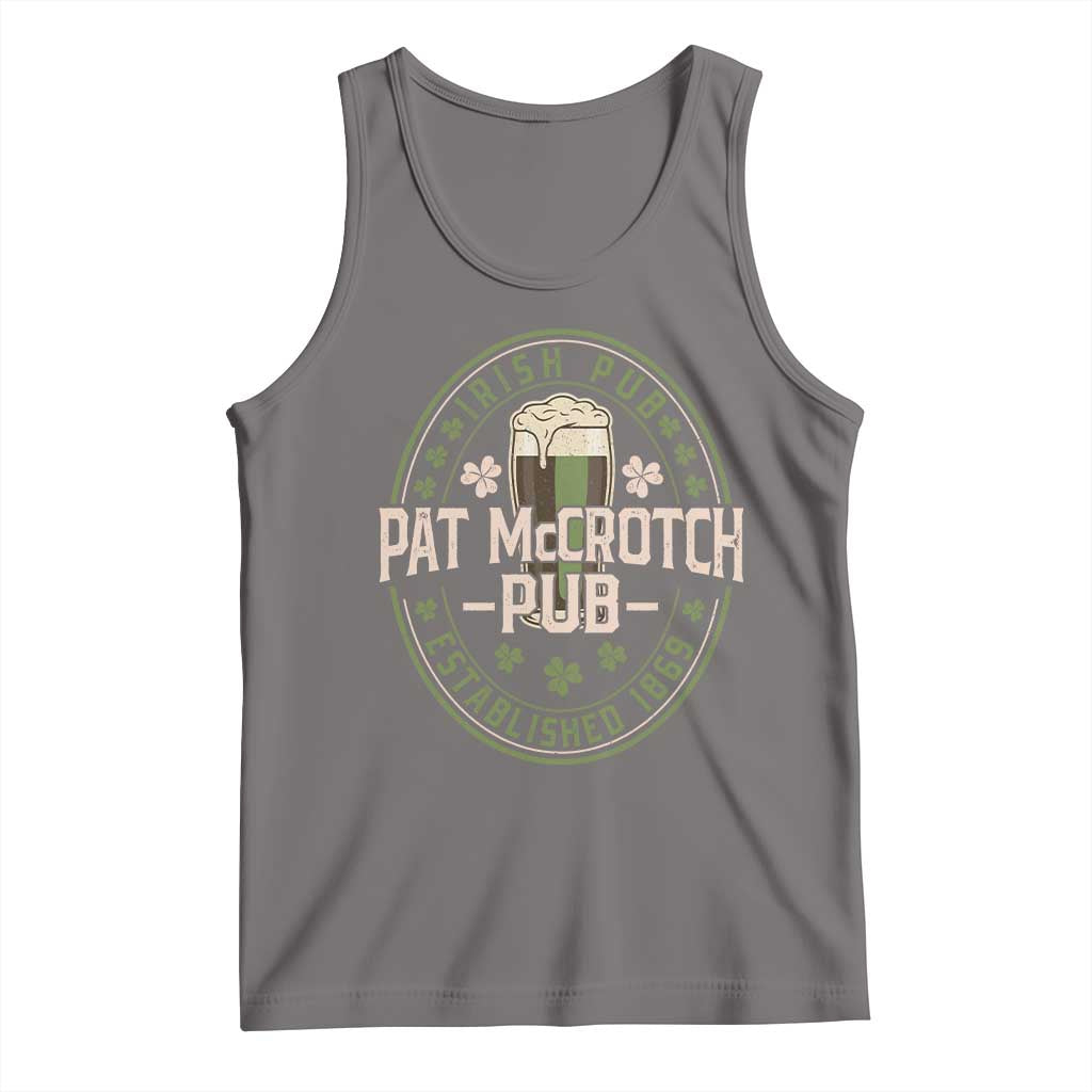 Funny Pat McCrotch Irish Pub Tank Top St Patricks Day Adult Humor Party Drinking TS11 Deep Heather Print Your Wear