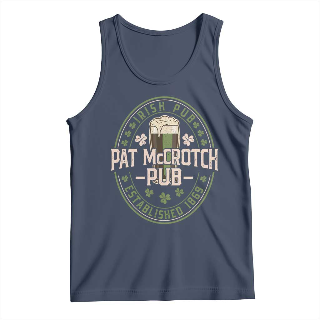 Funny Pat McCrotch Irish Pub Tank Top St Patricks Day Adult Humor Party Drinking TS11 Navy Print Your Wear