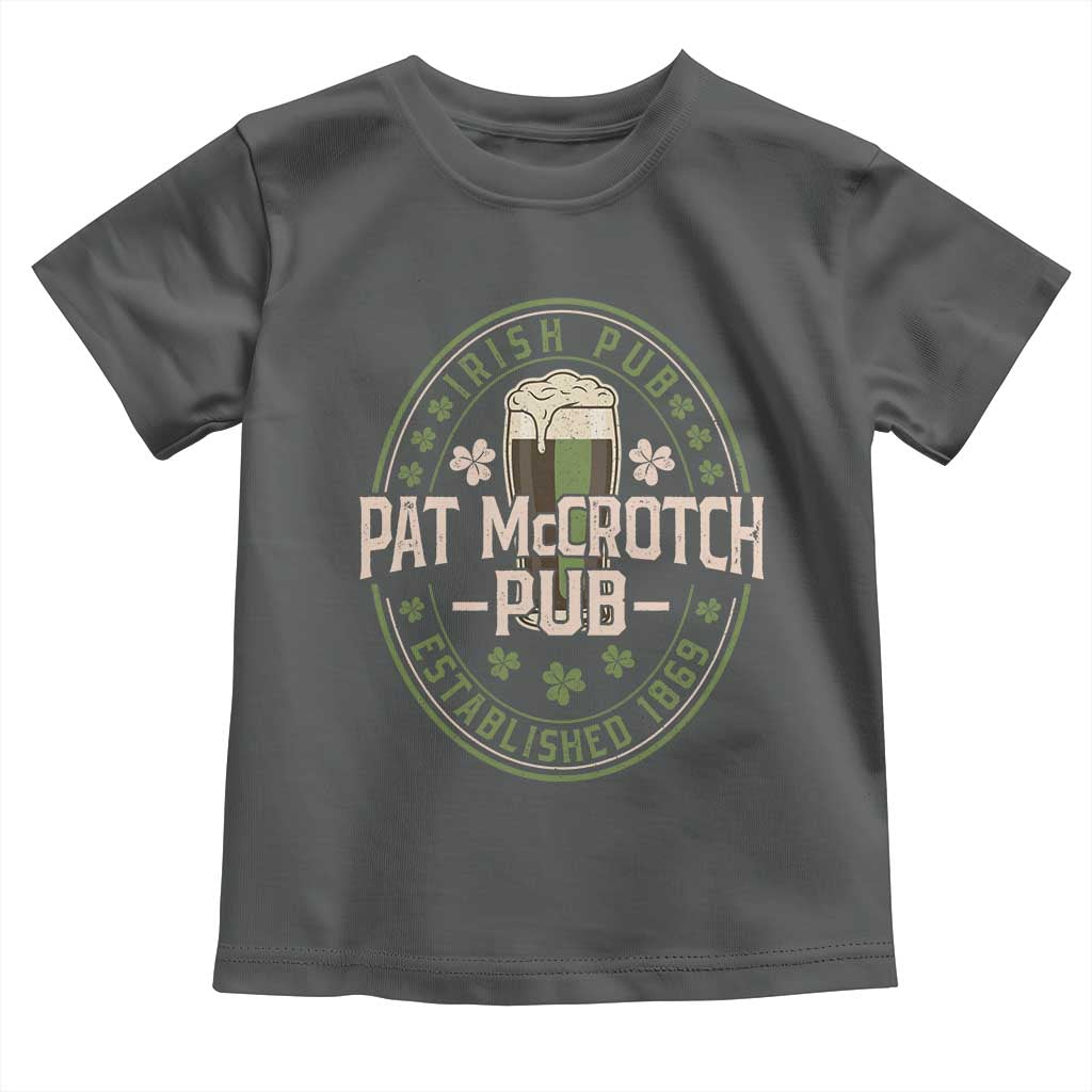 Funny Pat McCrotch Irish Pub Toddler T Shirt St Patricks Day Adult Humor Party Drinking TS11 Dark Heather Print Your Wear
