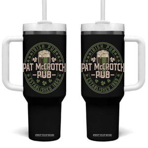 Funny Pat McCrotch Irish Pub Tumbler With Handle St Patricks Day Adult Humor Party Drinking TS11 One Size: 40 oz Black Print Your Wear