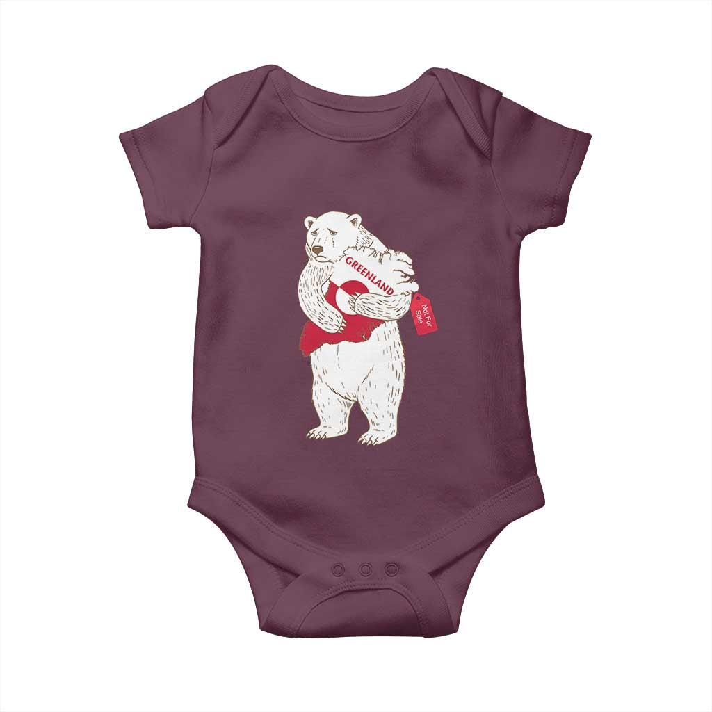 Greenland Is Not For Sale Baby Onesie Greenland Bear Hug TS11 Maroon Print Your Wear