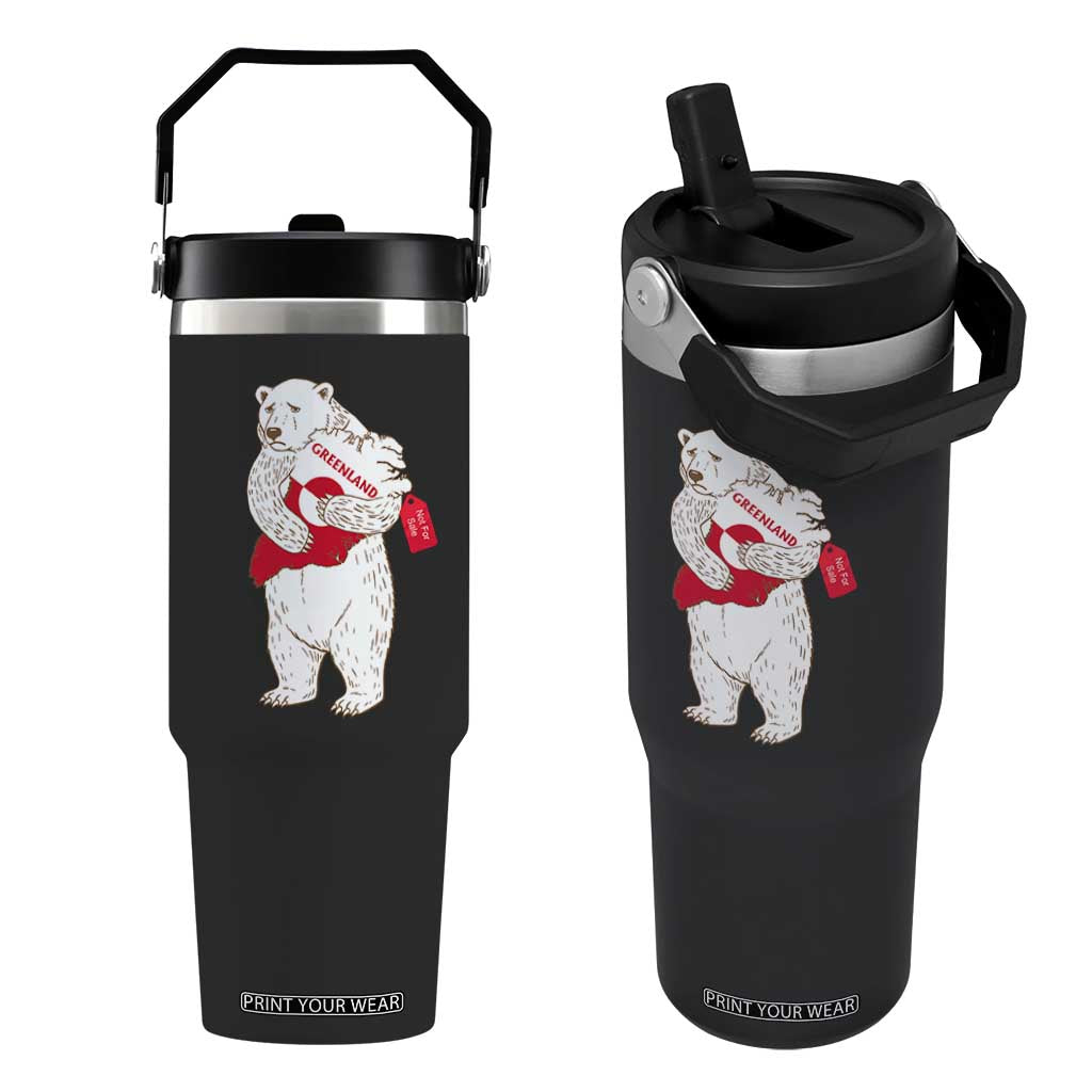Greenland Is Not For Sale Flip Straw Tumbler Greenland Bear Hug TS11 One Size: 30 oz Black Print Your Wear