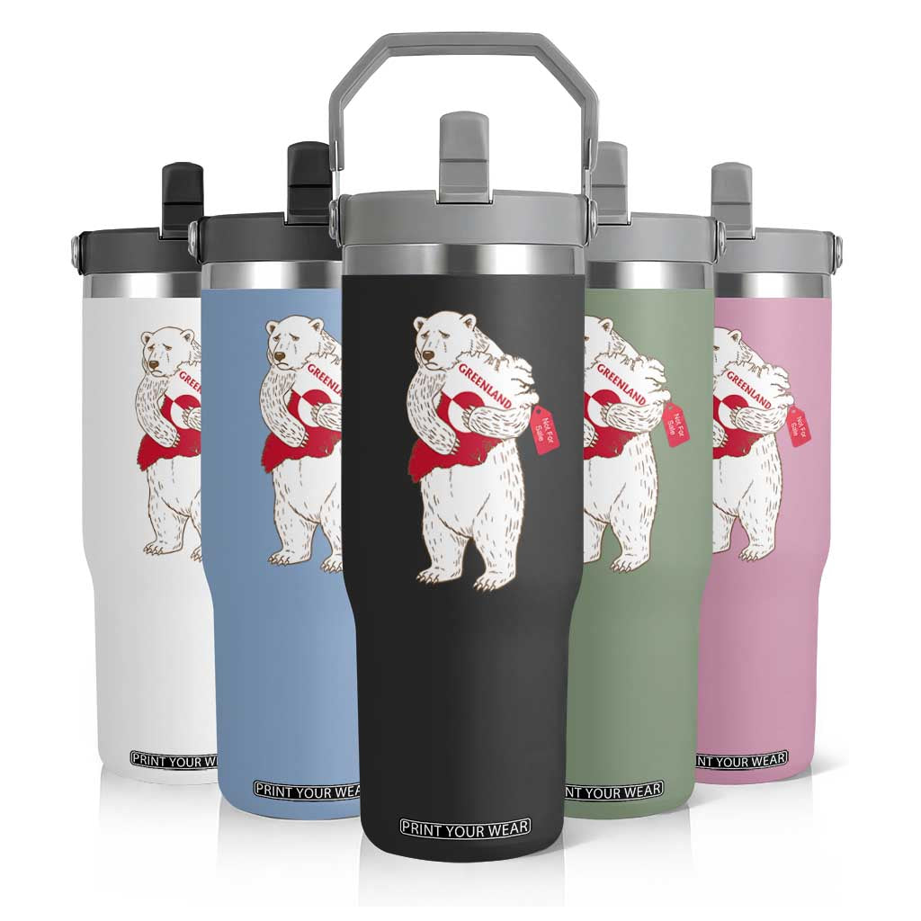 Greenland Is Not For Sale Flip Straw Tumbler Greenland Bear Hug TS11 Print Your Wear