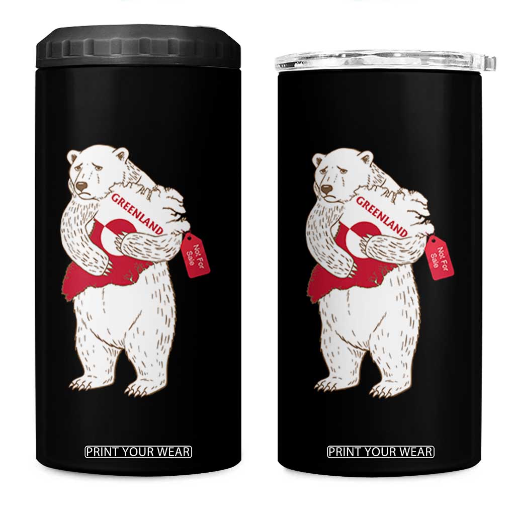 Greenland Is Not For Sale 4 in 1 Can Cooler Tumbler Greenland Bear Hug TS11 One Size: 16 oz Black Print Your Wear