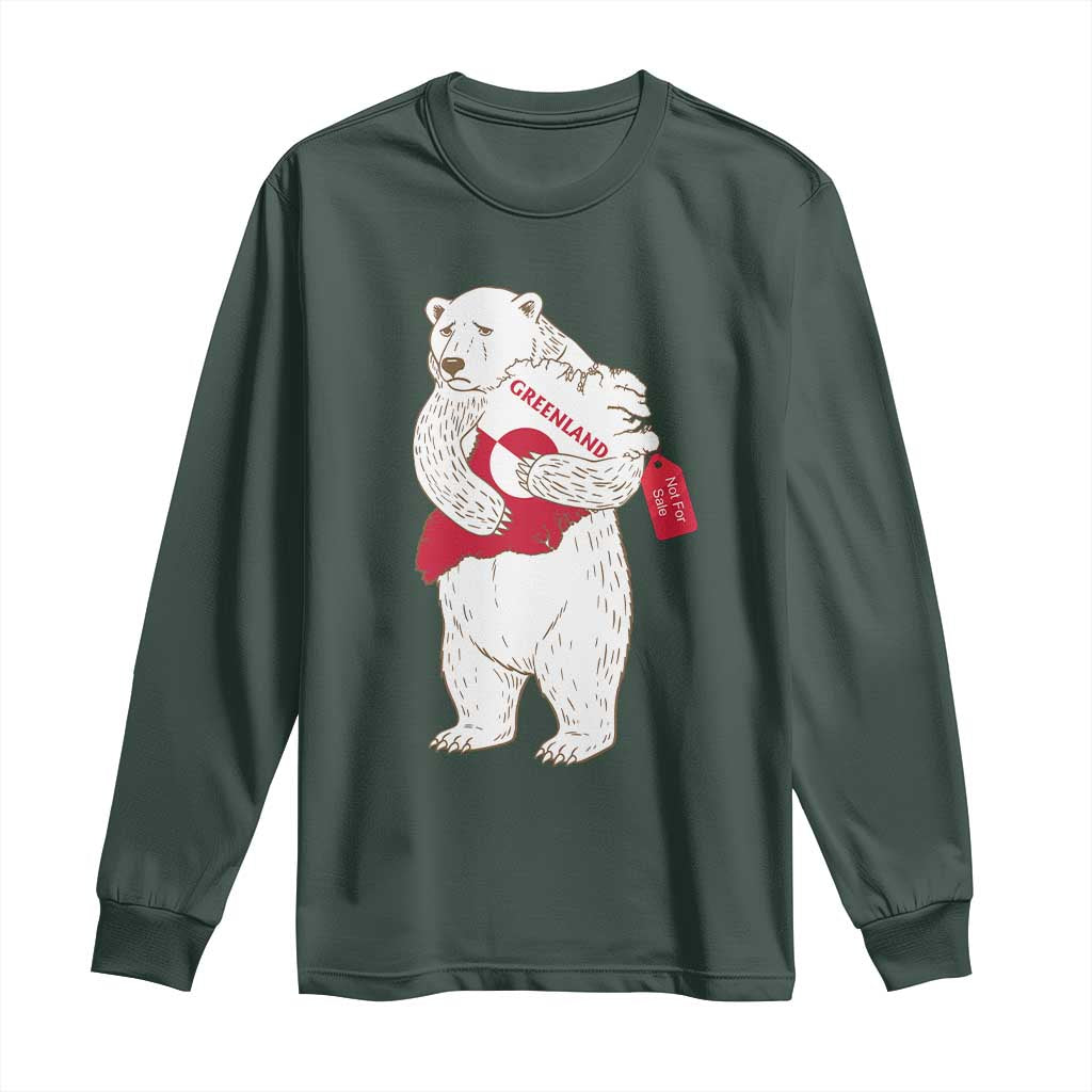 Greenland Is Not For Sale Long Sleeve Shirt Greenland Bear Hug TS11 Dark Forest Green Print Your Wear