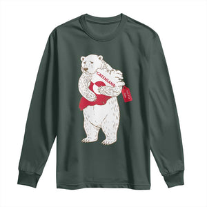 Greenland Is Not For Sale Long Sleeve Shirt Greenland Bear Hug TS11 Dark Forest Green Print Your Wear