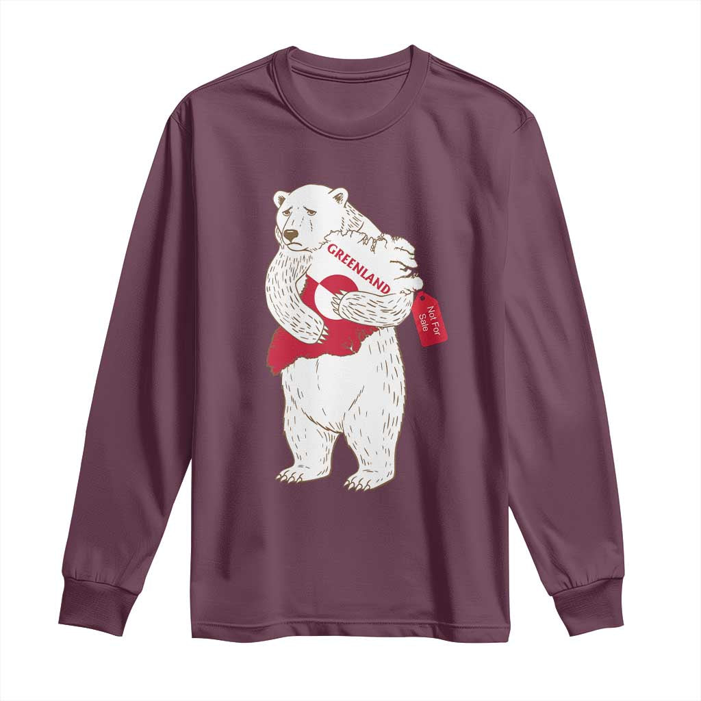Greenland Is Not For Sale Long Sleeve Shirt Greenland Bear Hug TS11 Maroon Print Your Wear