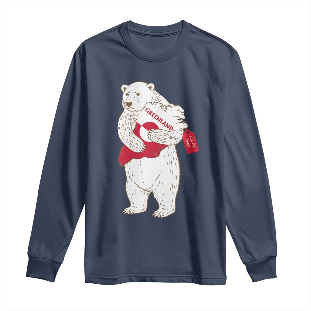 Greenland Is Not For Sale Long Sleeve Shirt Greenland Bear Hug TS11 Navy Print Your Wear