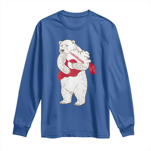 Greenland Is Not For Sale Long Sleeve Shirt Greenland Bear Hug TS11 Royal Blue Print Your Wear