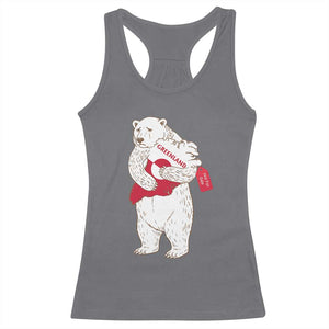 Greenland Is Not For Sale Racerback Tank Top Greenland Bear Hug TS11 Charcoal Print Your Wear