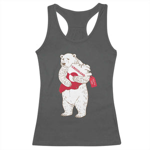 Greenland Is Not For Sale Racerback Tank Top Greenland Bear Hug TS11 Dark Heather Print Your Wear